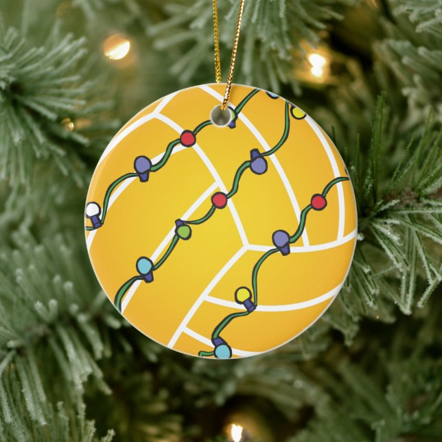 Ornement Rond En Céramique Water Polo Ball With Lights Holiday (Arbre)