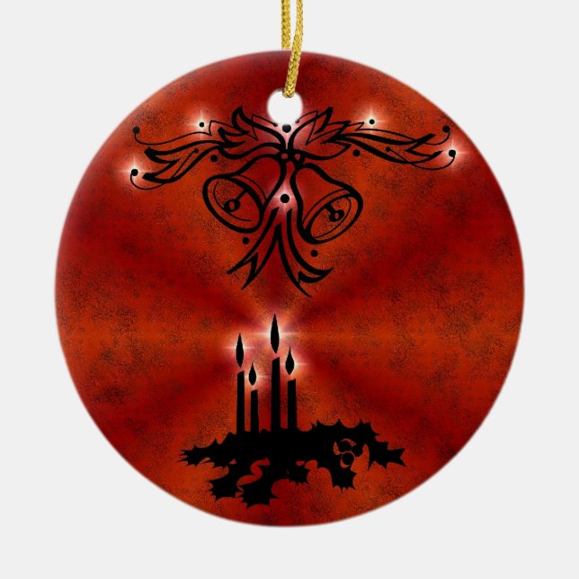 Ornement Rond En Céramique Weihnachts Ornamente mit Sterne auf blau (Devant)