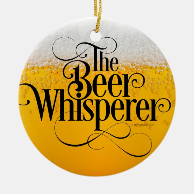 Ornement Rond En Céramique Whisperer de bière (Devant)