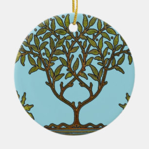Ornement Rond En Céramique William Morris Tree Frieze Fond d'écran floral
