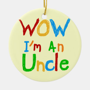 Ornement Rond En Céramique WOW Je suis un T-shirt Oncle et des GIfts