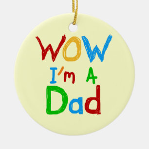 Ornement Rond En Céramique WOW Je suis un t-shirt papa et des GIfts