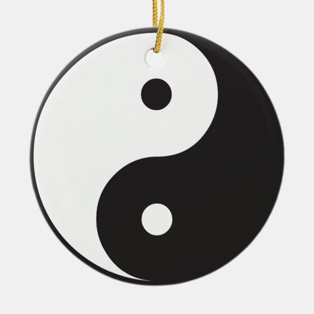 Ornement Rond En Céramique Yin Yang (Devant)