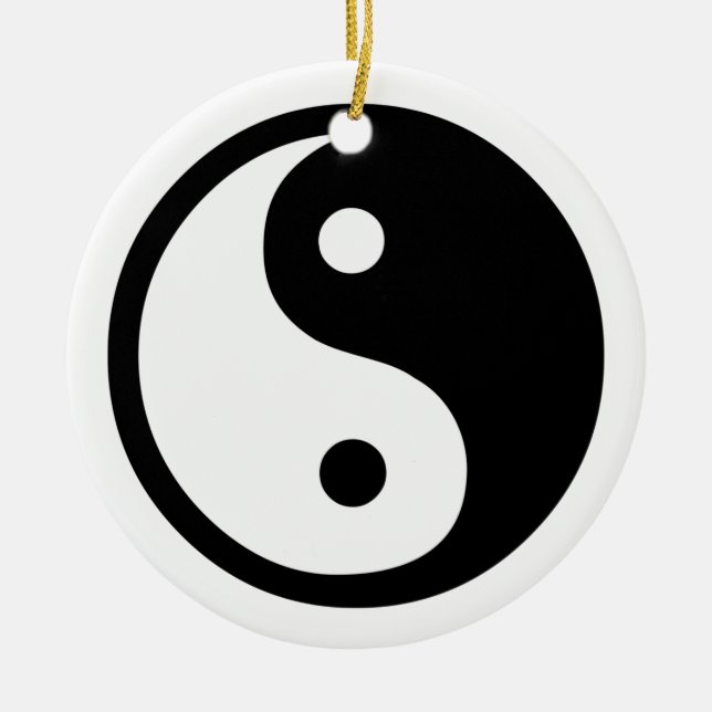 Ornement Rond En Céramique Yin Yang (Devant)