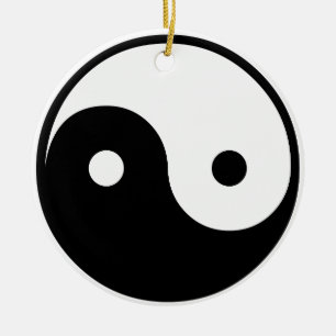 Ornement Rond En Céramique ying yang