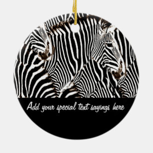 Ornement Rond En Céramique Zebras love_