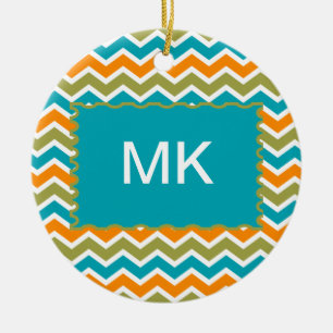 Ornement Rond En Céramique Zigzag, une tribu dynamique de Peacock