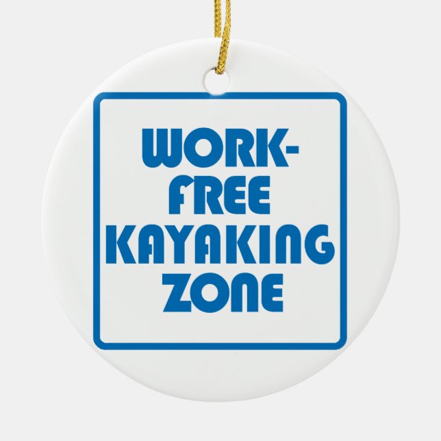 Ornement Rond En Céramique Zone de Kayak sans travail (Devant)
