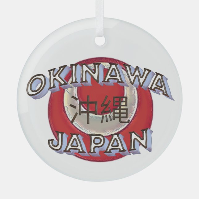 Ornement rond en verre d'Okinawa Japon (Recto)
