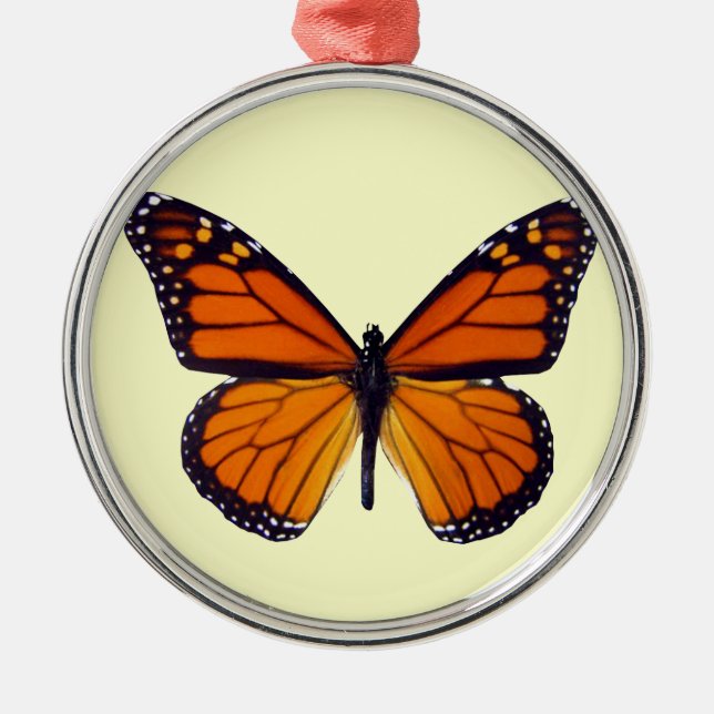 Ornement rond papillon orange (Devant)