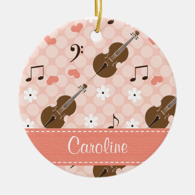 Ornement rose de violoncelle de Persoanlized (Devant)