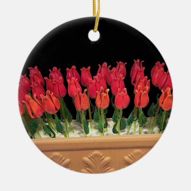 Ornement Rose en verre de Murano vénitien (Devant)