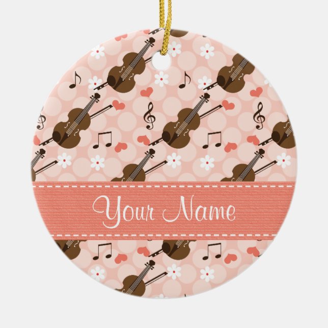 Ornement rose fait sur commande de violon de note (Devant)