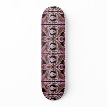 Ornement rose Goth avec skull skateboard