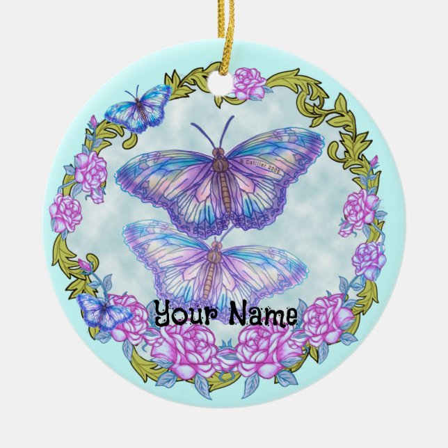 Ornement Rose papillon (Devant)