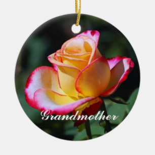 Ornement rose rouge et jaune de grand-mère et de