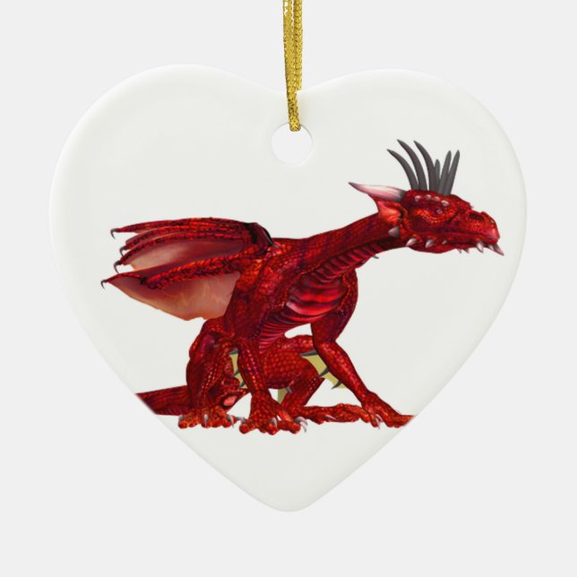 Ornement rouge de dragon (Devant)