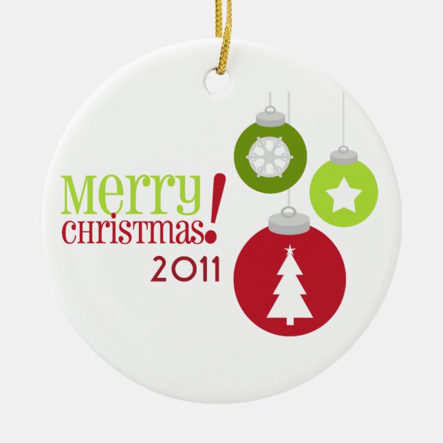 Ornement rouge et vert de Joyeux Noël de (Devant)