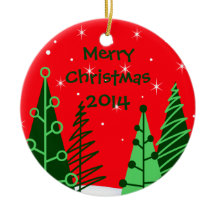 Ornement rouge fait sur commande d'arbres de Noël