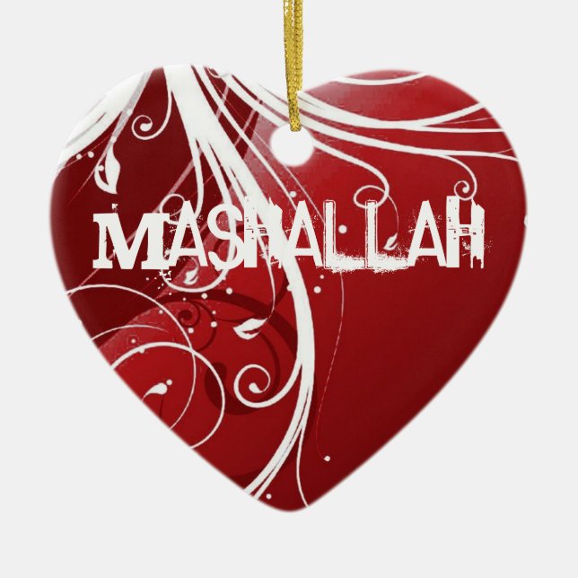 Ornement rouge islamique de Mashallah (Devant)