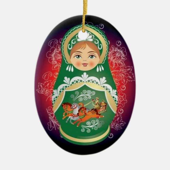 Ornement russe de Noël de poupée - "Olga " (Devant)