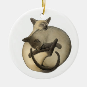 Ornement siamois de chats d'amour
