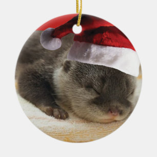 Ornement somnolent de loutre