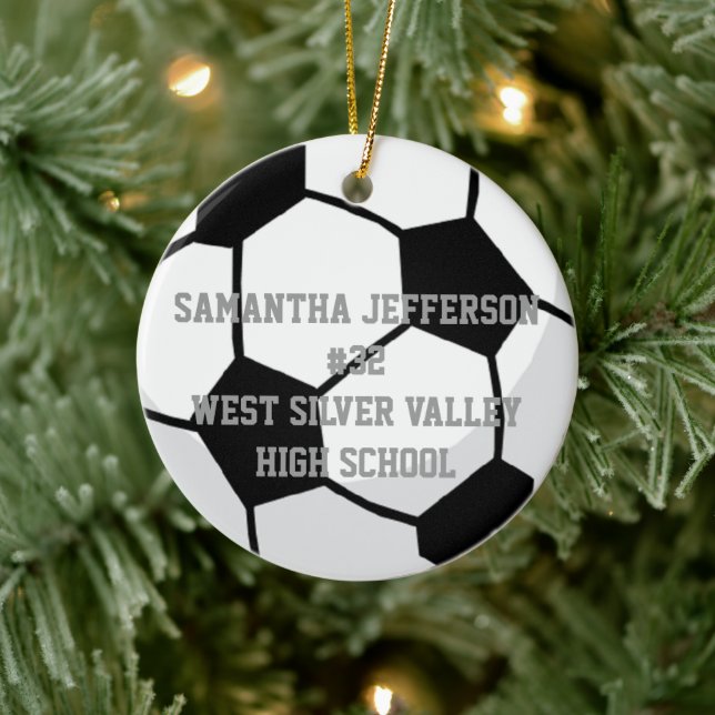 Ornement sportif de balle de soccer ronde personna (Arbre)