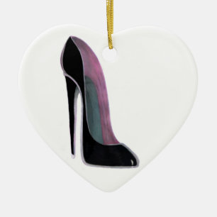Ornement stylet noir de coeur de chaussure