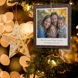 Ornement traditionnel en céramique Plaid/Tartan