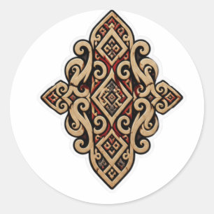 ORNEMENT TRIBAL DAYAK AUTOCOLLANT D'ART DE BORNÉO
