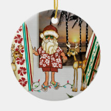 Ornement tropical de Noël de Père Noël avec le