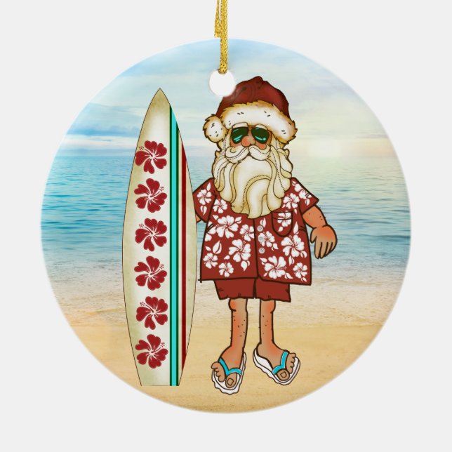 Ornement tropical de Noël de Père Noël avec le (Dos)