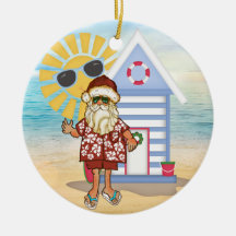 Ornement tropical de Noël de Père Noël avec le