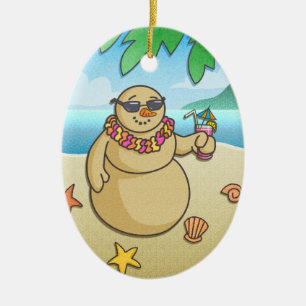 Ornement tropical drôle de souvenir de vacances de