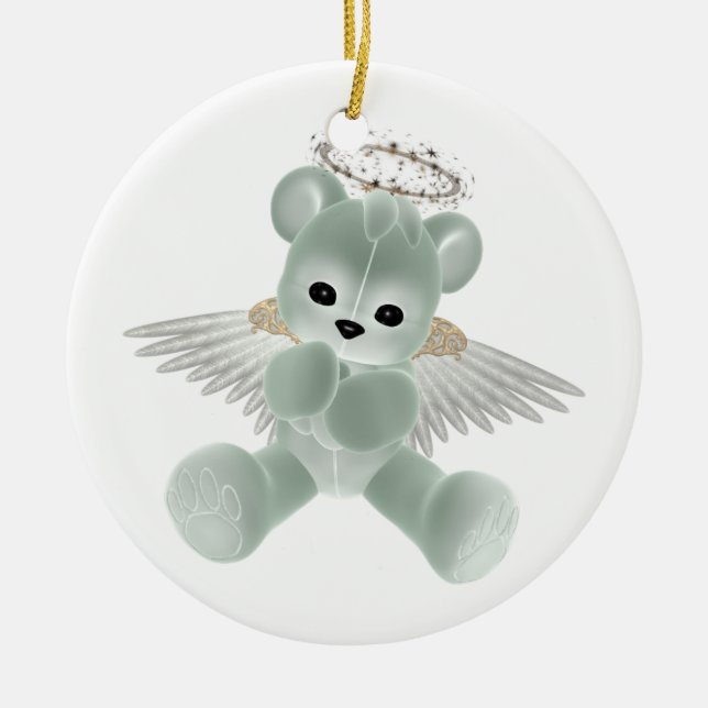 Ornement vert d'ours d'ange gardien de KRW (Devant)