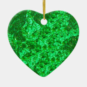 Ornement vert magnifique de coeur