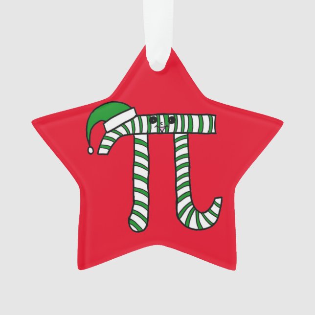Ornement vert mignon de maths de Noël pi (dos de (devant)