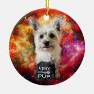 Ornement vilain de Noël de chien de Terrier de