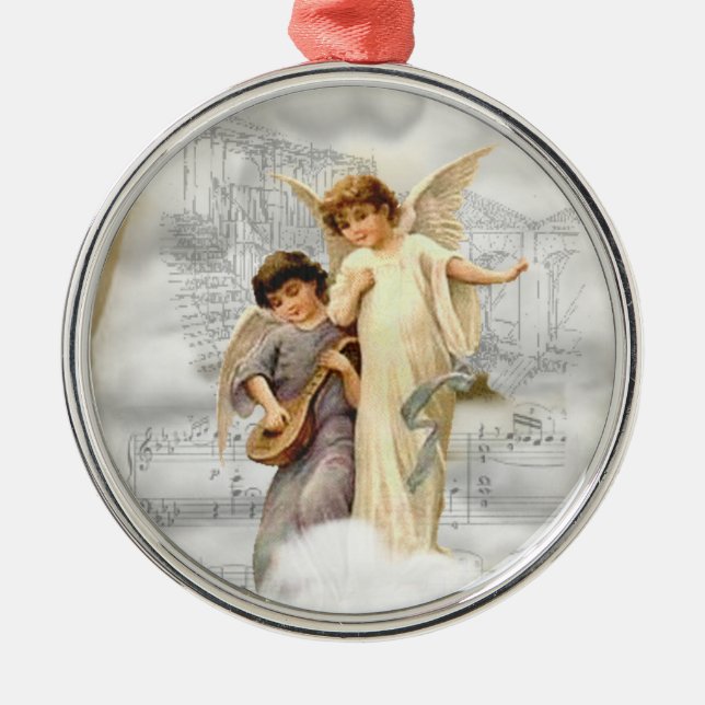 Ornement vintage d'anges de Noël (Devant)
