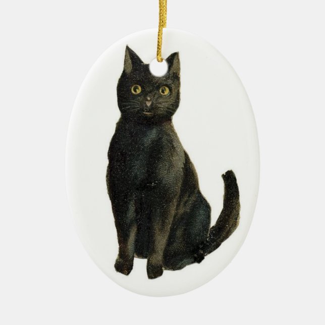 Ornement vintage de chat noir (Devant)