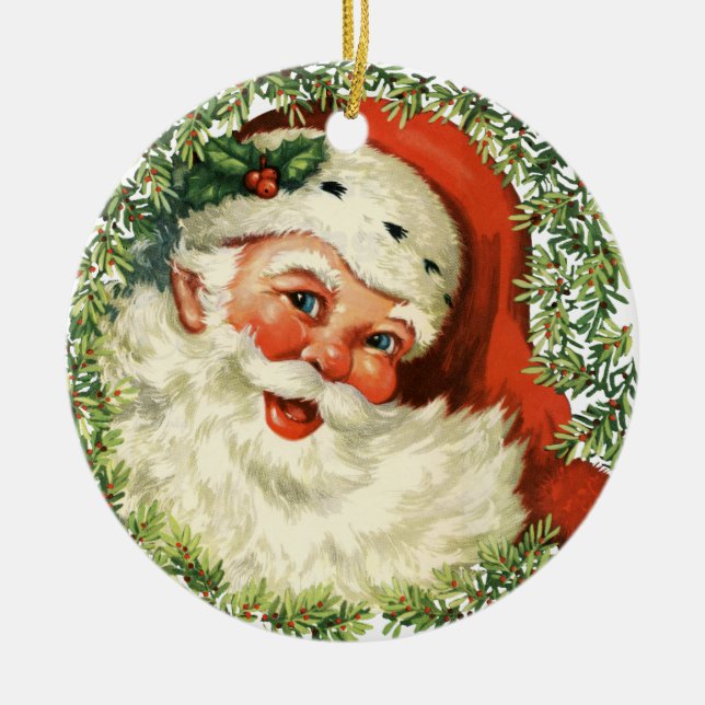 Ornement vintage de l'arbre de Noël Père Noël (Devant)