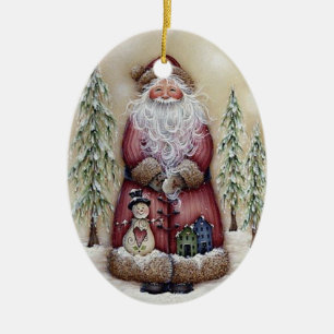 Ornement vintage de Père Noël de forêt de Vieux