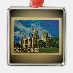 Ornement Vintage voyage Des Moines Iowa