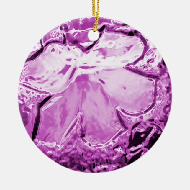 Ornement violet à fleur de verre (Devant)