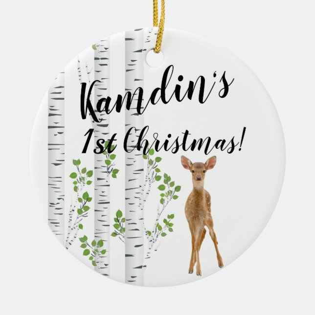 Ornement XMAS personnalisé Deer Doe Buck Forest Wo (Devant)