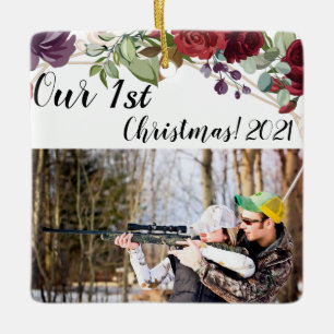 Ornement XMAS personnalisé Roses blanches Or Geome
