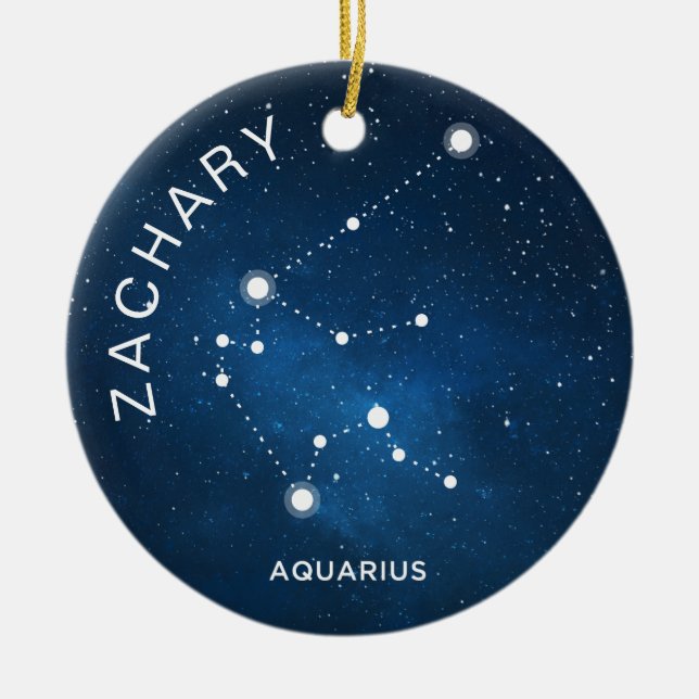 Ornement Zodiac Aquarius Cadeau Zodiac personnalis (Devant)