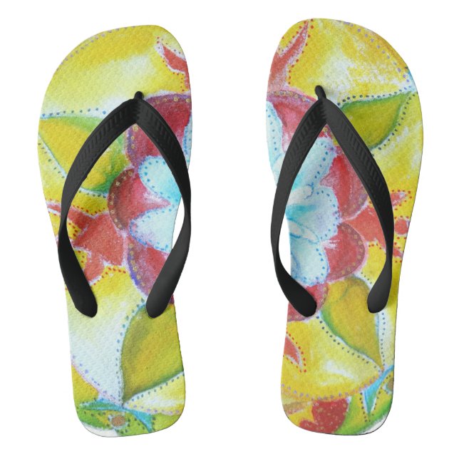 Ornements Aquarelle Paire de tongs (Semelle)