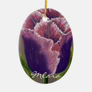 Ornements avec l'oeuvre d'art de tulipes à côté
